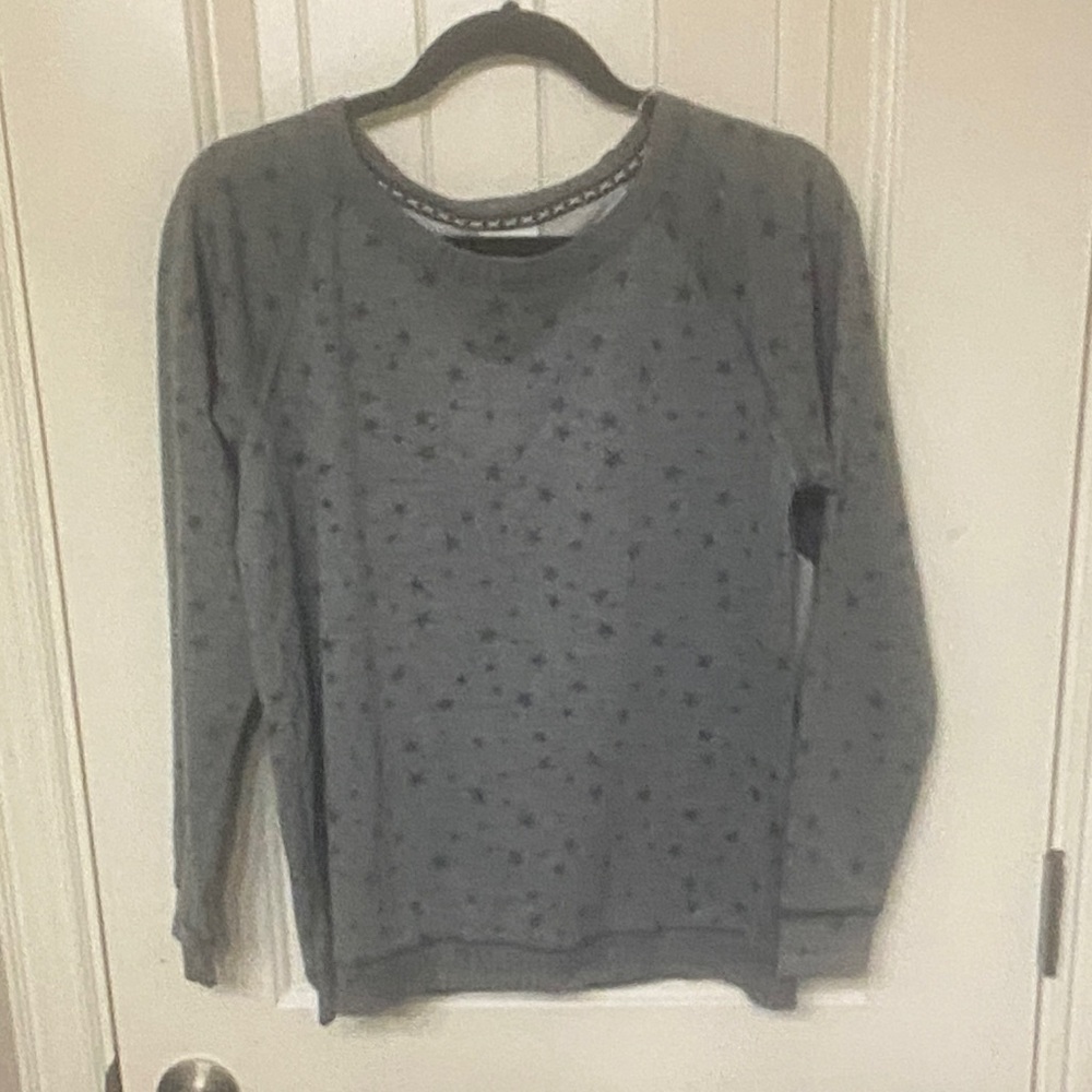 Knox Rose Charcoal Star Pattern Sweatshirt